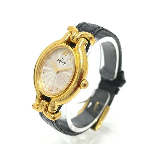 Authentic FENDI 640L Change belt 4 colors Quartz Wristwatch Multicolore x GoldHa - Picture 1 of 8